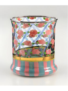 Vintage Mackenzie Childs “Circus Arbor Rose” Tumbler 1990’s